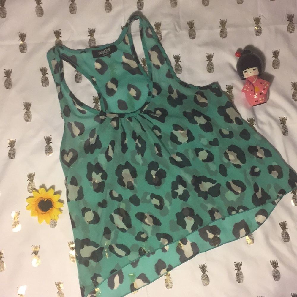 Cookies Hawaii sheer leopard print tank